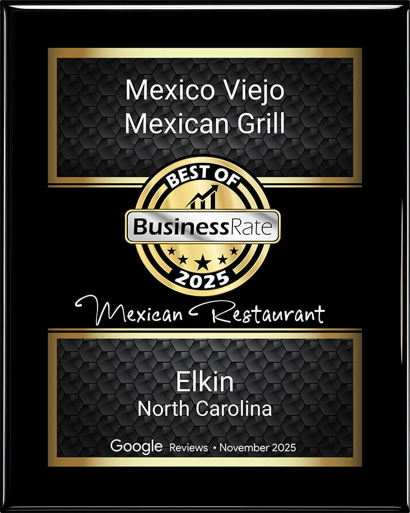 plaque for Best Mexican Restaurant in Elkin NC