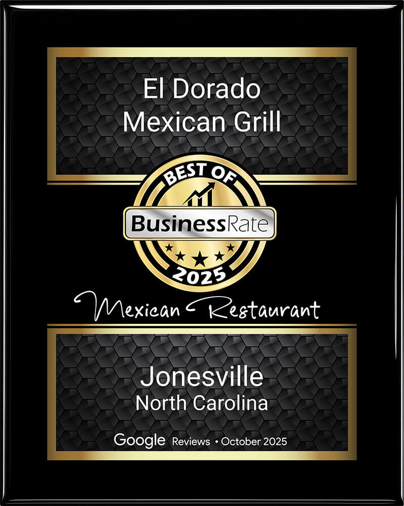 plaque for Best Mexican Restaurant in Jonesville NC